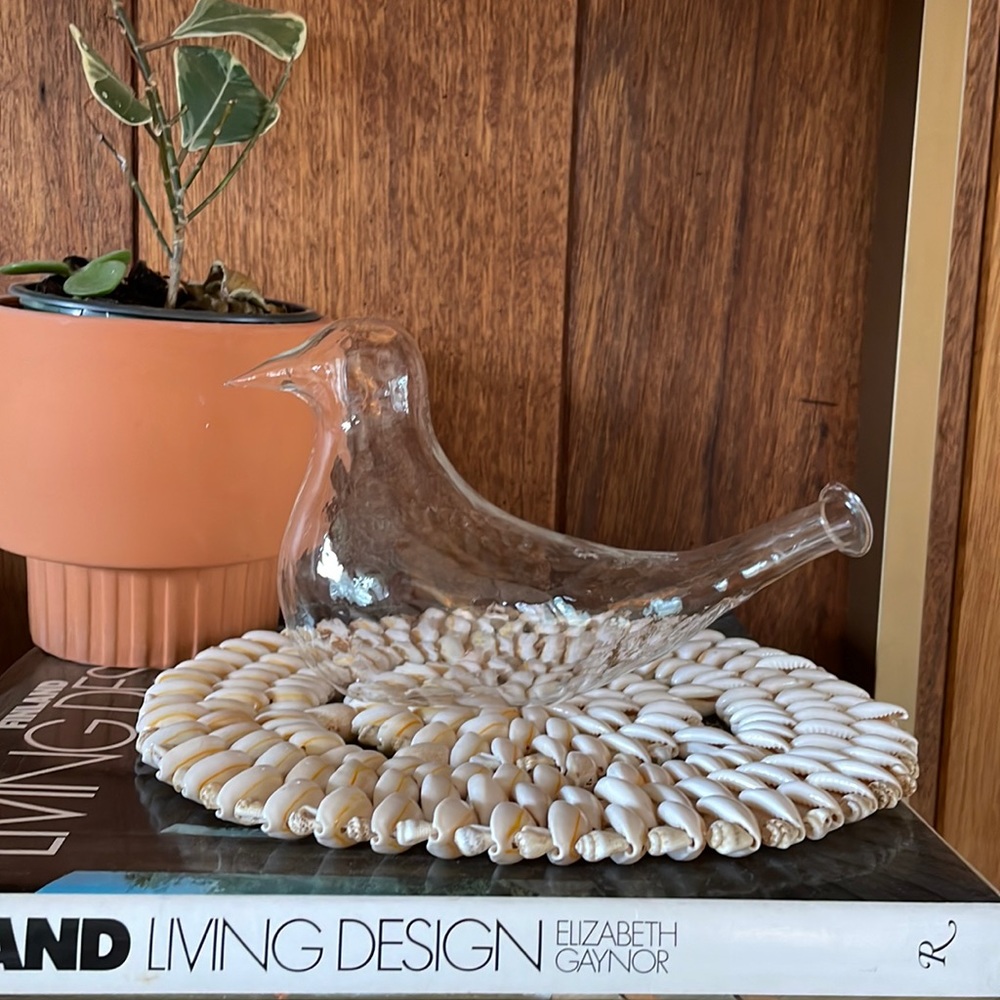 Hand blown glass bird